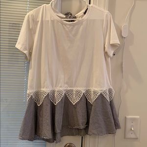 Shein white shirt with striped pattern